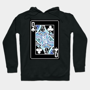 Queen of Clubs Pixel Art Bright Negative Mode Hoodie